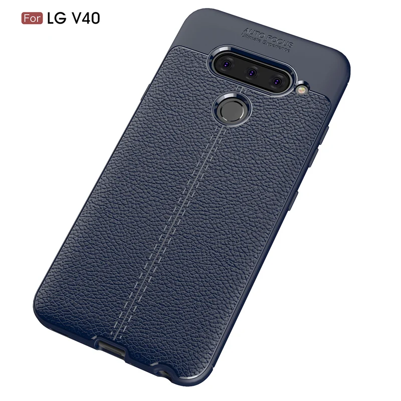 For Capa LG V40 Thinq Case Silicone Litchi PU Leather (15)