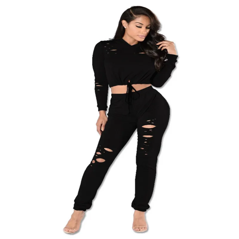 women hollow out Exposed navel suits 4_