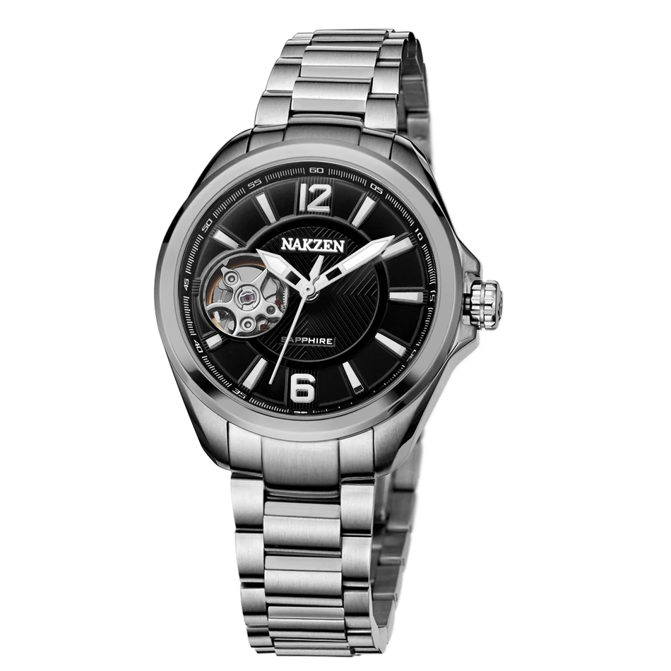 Luxury Women Business Stainless Steel Strap Mechanical Watches Sapphire