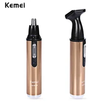 Kemei 2 в 1 Электрический триммер для носа перезаряжаемый женский уход за лицом Бритва для бороды для носа и ушей мужские ушные ножницы для носа