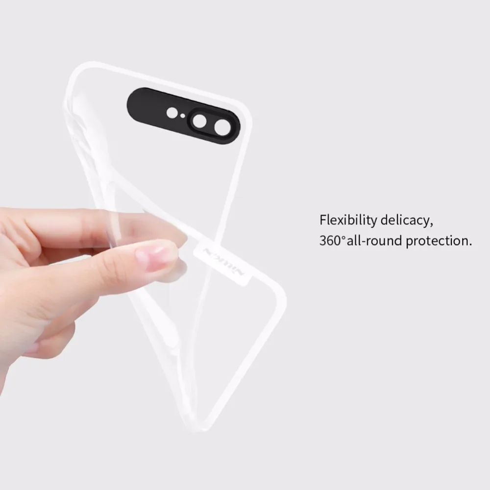 Para iphone 8 plus case 5,5 ''Nillkin naturaleza transparente silicona suave TPU cubierta de lujo fundas para iphone 8 plus cubierta