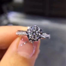 ANI 18K White Gold (AU750) Women Wedding Ring Certified H/SI 0.683 Carat Round Cut Natural Diamond Jewelry for Female Engagement