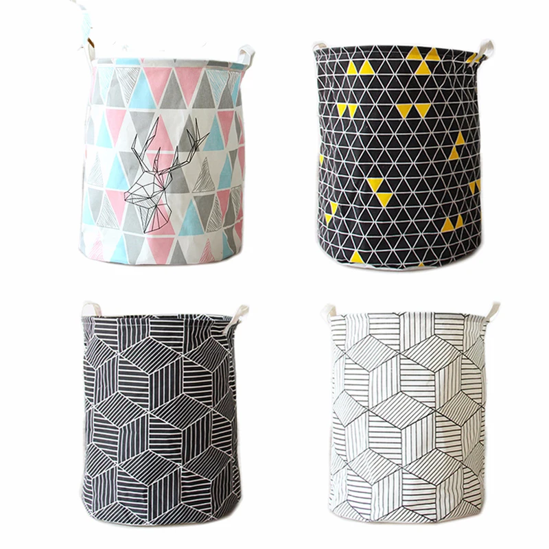 جولة الغسيل يعوق سلة للطي الكتان قماش تخزين دلو لغرفة النوم أو المنزل الملابس الملابس الداخلية التعادل الجوارب المنظم