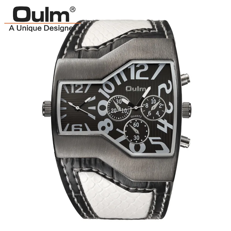 Prix pour 2016 Nouvelle Arrivée Mens Marque De Luxe OULM 1220 Montres Double japon Movt Quartz Importé Montre Militaire Large Bracelet Big Face noir Prix pour 2016 Nouvelle Arrivée Mens Marque De Luxe OULM 1220 Montres Double japon Movt Quartz Importé Montre Militaire Large Bracelet Big Face noir