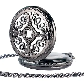 

Automatic Mechanical Pocket Watch Grilles Self Wind Bronze Pendant Necklace Hollow Chinese Knot Design With Rome Numbers Dial
