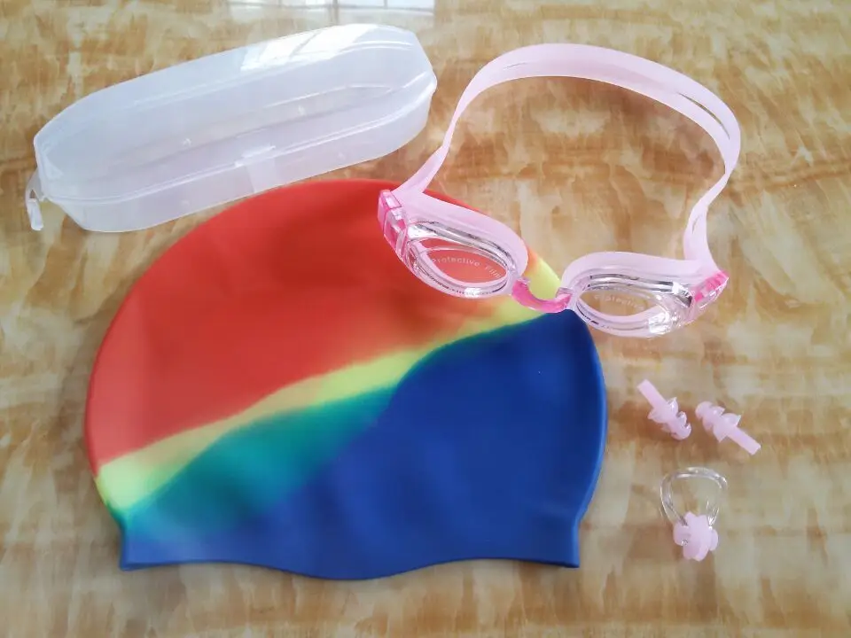 Силиконовая шапочка для плавания противотуманные плавательные очки зажим для носа мягкая Ушная серьга