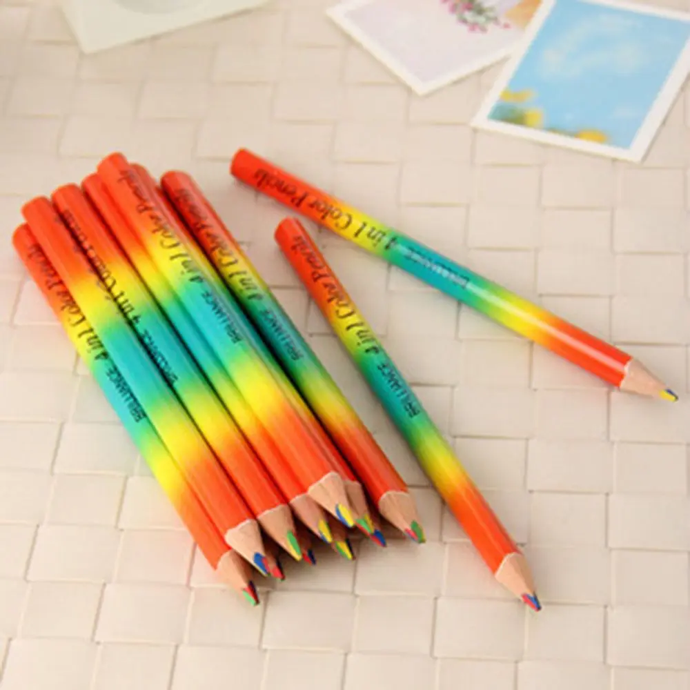 

3Pcs/Set Rainbow Color Pencil 4 in 1 Colored Drawing Painting Pencils Pen School Office Supply Kid Gift