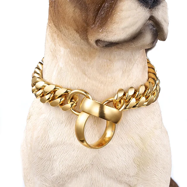 smeren Verstenen intelligentie 14Mm Mode Hond Ketting Kraag Golden Rvs Slip Halsbanden Voor Grote Honden  Sterke Stikken Ketting Voor Franse bulldog - AliExpress Huis & Tuin