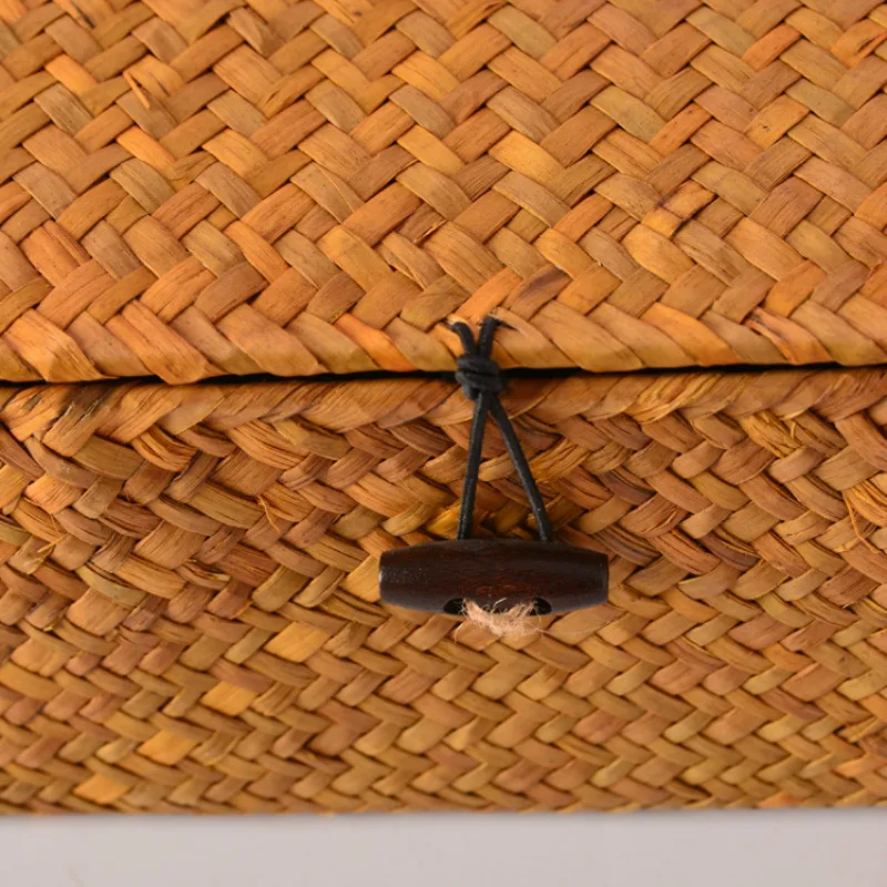 Бамбуковая корзина для хранения Weaven косметический Органайзер Офисная коробка