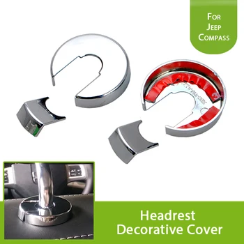 

2Pcs Chrome Silver Seat Headrest Rod Molding Cover Trim for Jeep Compass All Models