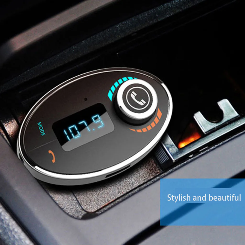 USB Автомобильное зарядное устройство с светодиодный дисплей для Bluetooth автомобиля FM получить беспроводной радио адаптер USB зарядное устройство MP3-плеер автомобильные аксессуары