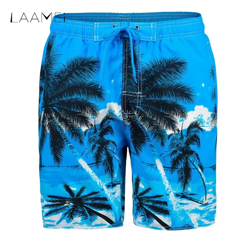 Laamei Brand Fashion Plus Size Men Beach Trunks Drawstring Board Shorts