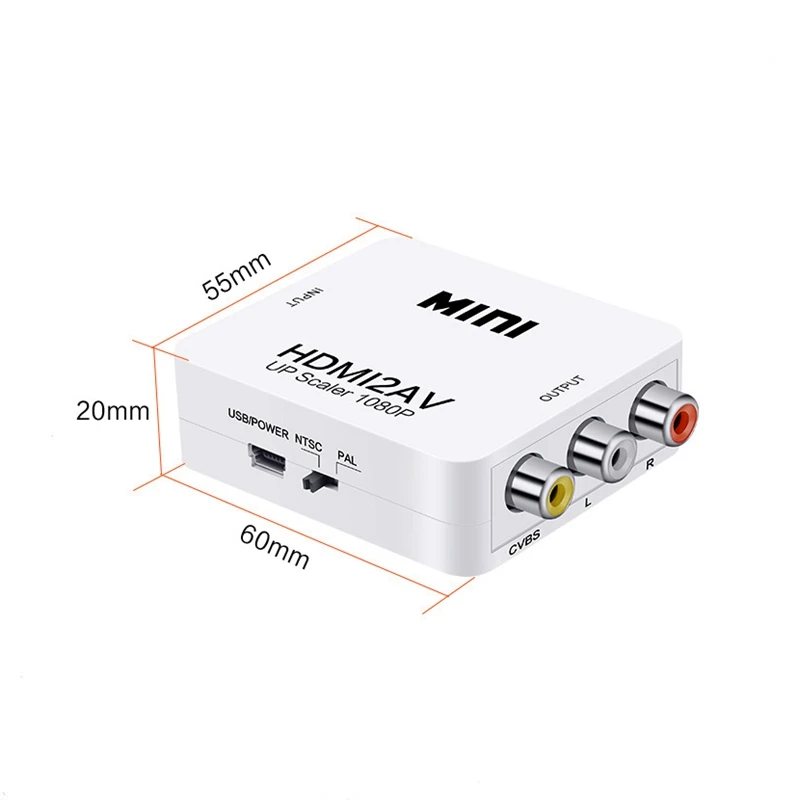 HDMI К AV Scaler адаптер HDMI2AV HD видео конвертер коробка HDMI к RCA AV/CVSB L/R видео 1080P Поддержка NTSC PAL