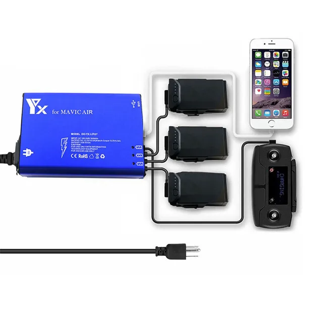 $32.64  5 in 1 DJI Mavic Air Charger 3 Battery and 2 USB Port Charging for DJI Mavic Air Drone Batteries Co