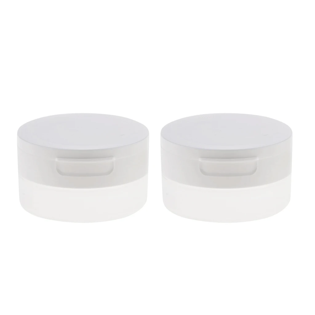 2Pcs Pro Empty Loose Powder Bottle ,Makeup Container Screw Lid Jar with Sifter & Puff For Adults/Baby