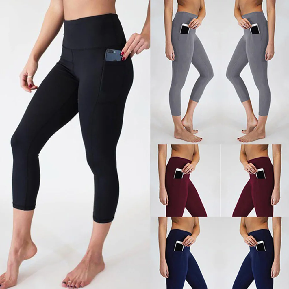 

Solid Color Women Girls Leggings High Elastic Fitness Sport Gym Running Sportswear Soft Capris Trousers Plus Size Slim Pants