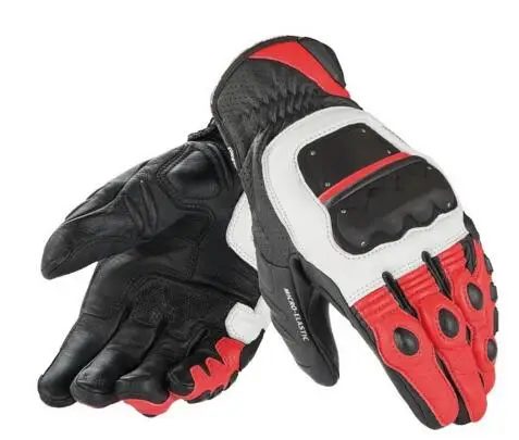 Dain 4 тактные длинные взрослые перчатки из воловьей кожи гоночные перчатки мотоциклетные/велосипедные перчатки - Цвет: Красный