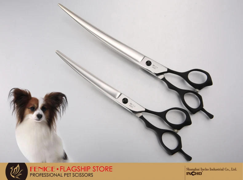 Fenice 7,5 9,0 дюймов профессиональные ножницы для домашних животных для ухода за собакой изогнутые ножницы для правой руки