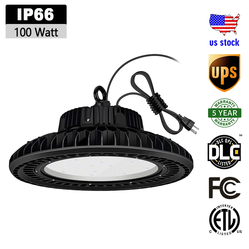 

100W UFO LED High Bay Light Waterproof LED Garage Lights High Bay LED Light Hanging Lighting Garage LED LED Garage lightUS Plug