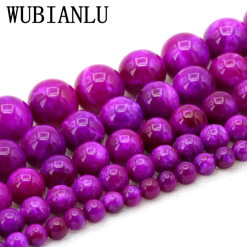 

WUBIANLU New 6 8 10 12 14mm Sugilite Charoite Natural Stone Round Loose Beads For Jewelry Making DIY Clothes Necklace Bracelet