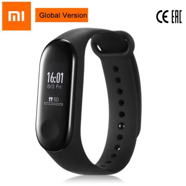 Xiaomi mi Band 3 Smart Band большой OLED сенсорный экран mi Band 4 водонепроницаемый пульсометр фитнес-трекер умный Браслет mi band 4 reloj - Цвет: Global Version Black