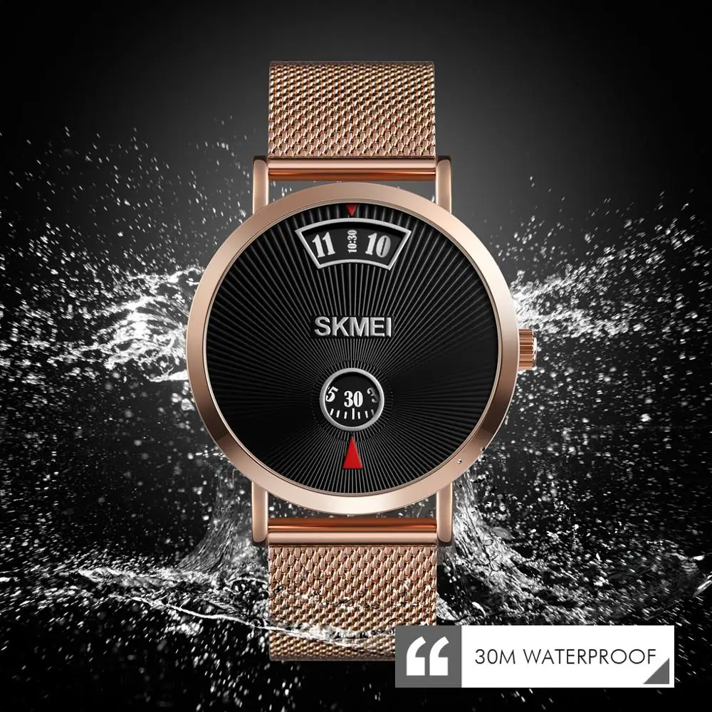 SKMEI простые мужские кварцевые часы модные наручные часы Бизнес Стиль 3 бар водонепроницаемые нержавеющая сталь/кожа relogio masculino 1489