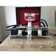 MP5 стеклянный кальян с дорожная кожаная сумка для курения chicha адаптер для кальяна ароматизатор чаша держатель угля для кальяна чемодан для США lavoo