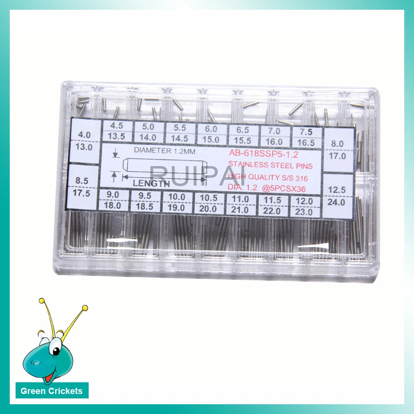 90pcs/box Assort Size Watch Strap Pins Set 316 Stainless Steel