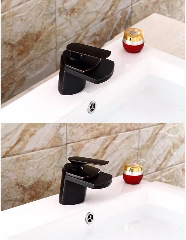Высококачественный никель под старину Водопад кран ванная раковина смеситель с двумя шт шланги сантехнические водопроводный кран ванной комнаты
