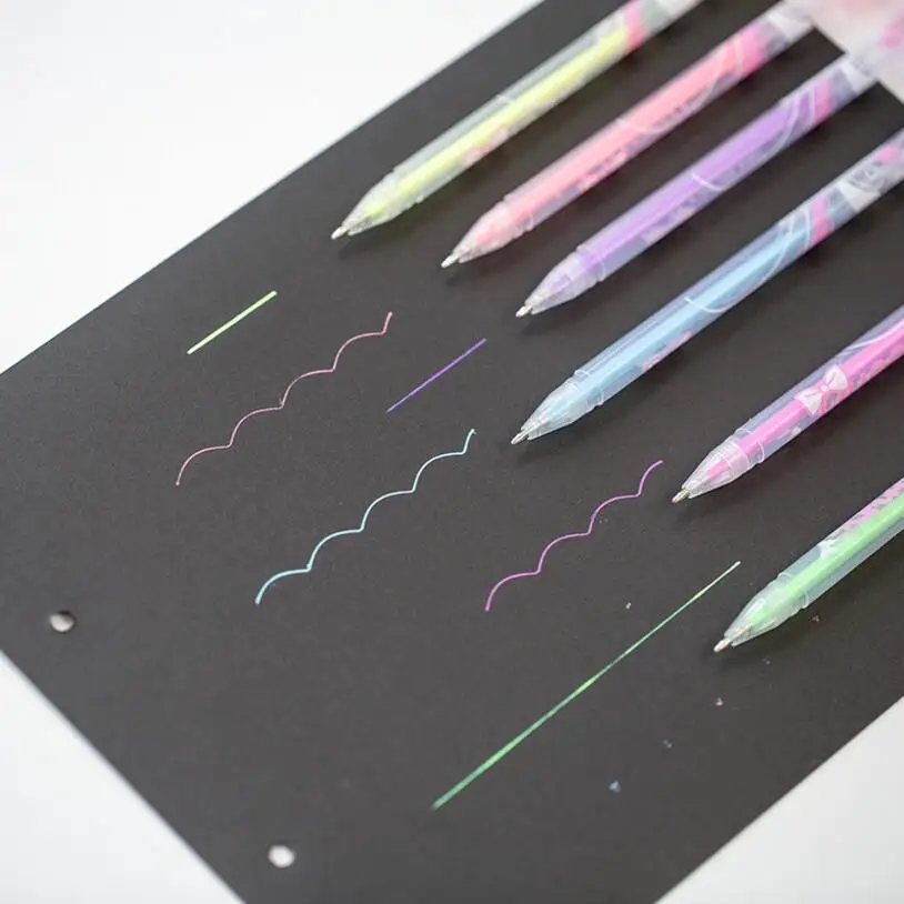 12 цветов/набор прекрасный DIY Фотоальбом Черный картон специально ручка цветные ручки канделия Вода Мел Ручка 0,8 мм толщина