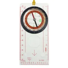 Открытый 1 шт. Портативный Пеший Туризм Кемпинг правитель Географические карты лупа заполненные жидкостью Компасы a25