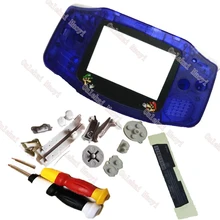 Полный набор Cystal Синий ограниченной объектив Пластик Замена нанесенный Корпус Shell подходит для GameboyAdvance крест игра Y отвертки
