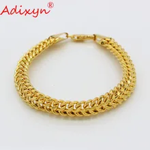 Adixyn 21 см 1 см ширина Мужская Женская цепочка в виде змеи браслет золотой цвет африканская цепочка для рук эфиопские/Арабские Ювелирные изделия вечерние подарки N09054