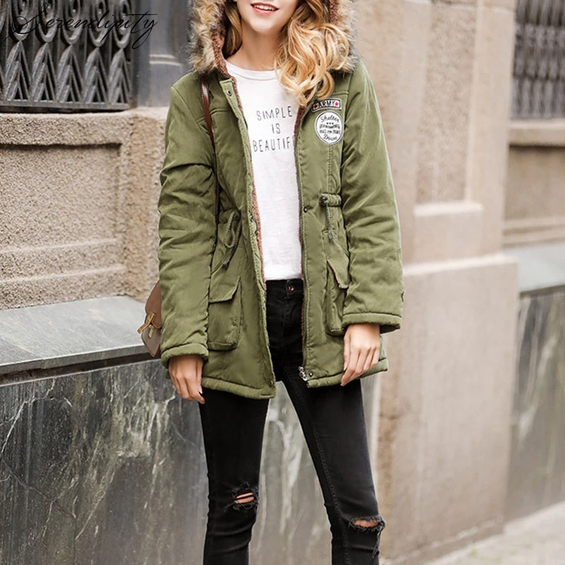 

SRDP Long Parkas Women Winter Jacket Coat Thick Cotton Warm Jacket Female Outwear Parkas Fleece Fur Coat Femme Overcoat 2019