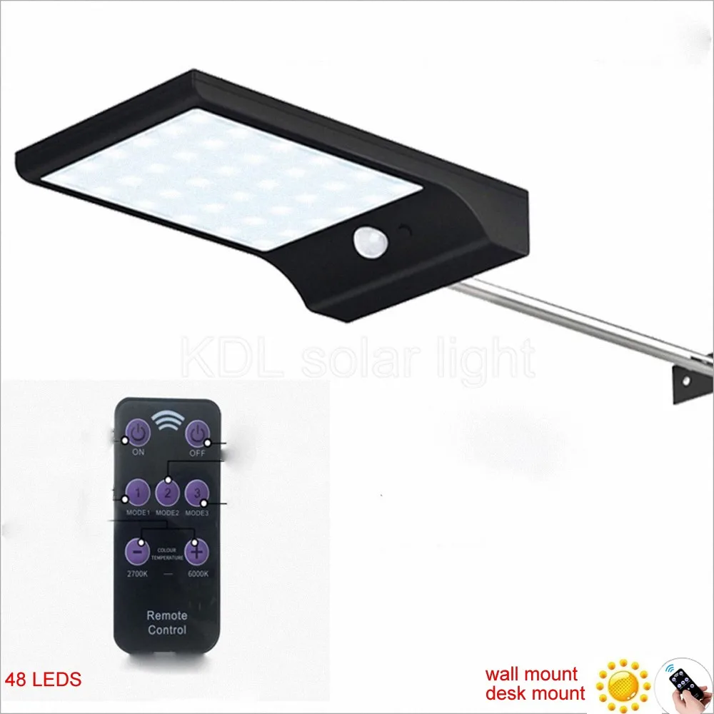 

36/48 LED Solar Powered Motion Sensor Security Lamp Waterproof IP65 Outdoor Garden Light remote control rotable b spot Solar Lam
