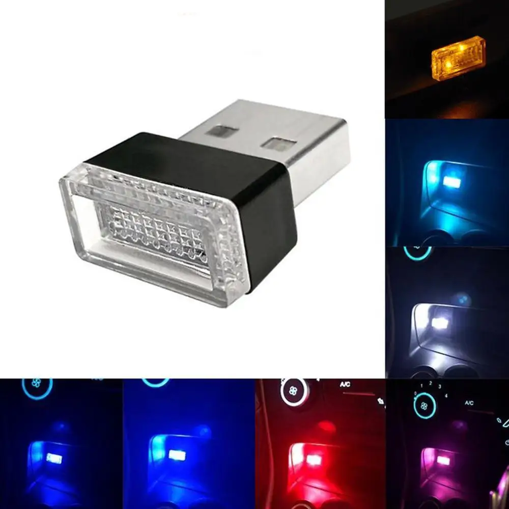 

High Quality Mini LED Car Light Auto Interior USB Atmosphere Light Plug Play Decor Lamp Emergency Lighting PC Car Accessories