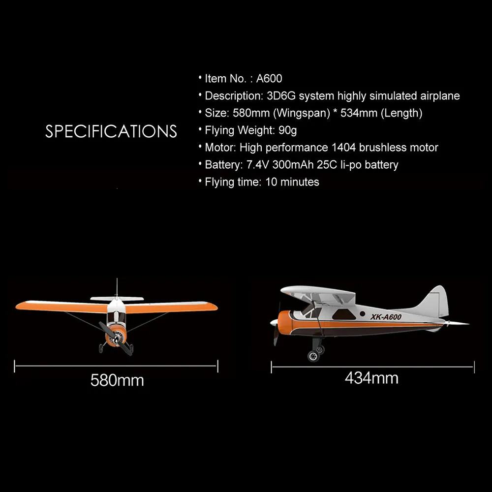 RC самолет DHC-2 A600 RTF 2,4G бесщеточный двигатель 3D/6G пульт дистанционного управления Самолет совместимая Futaba S-FHSS самолет планер игрушки