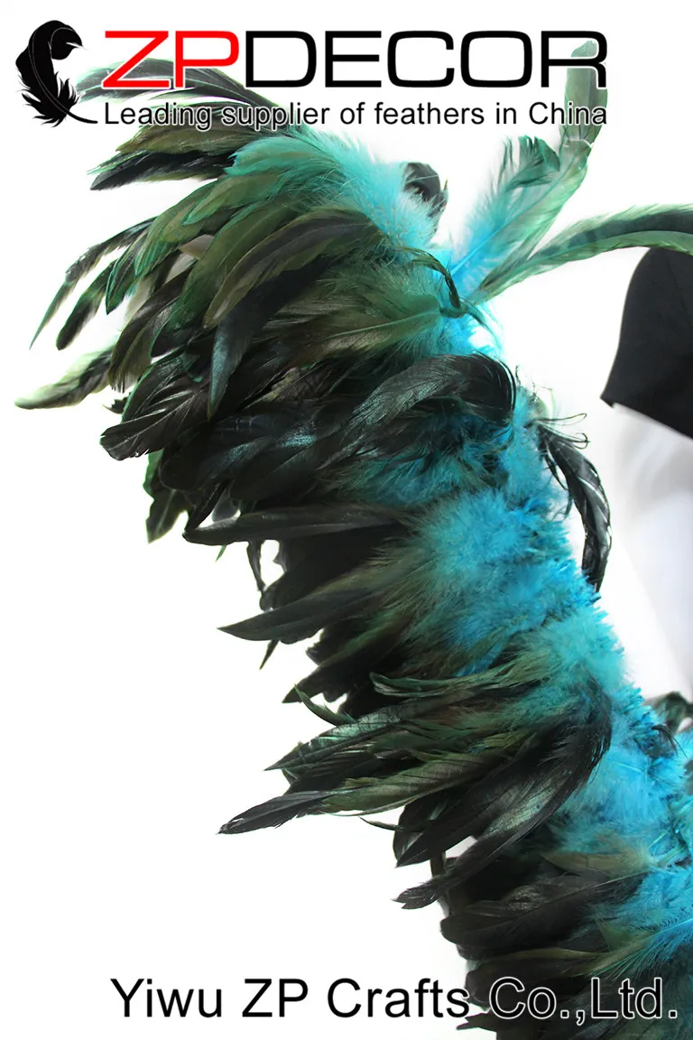 ZPDECOR петух перо 6-8 дюймов Выбор руки бирюзовый синий нанизанный Coque Schlappen перья для карнавала Декор перо