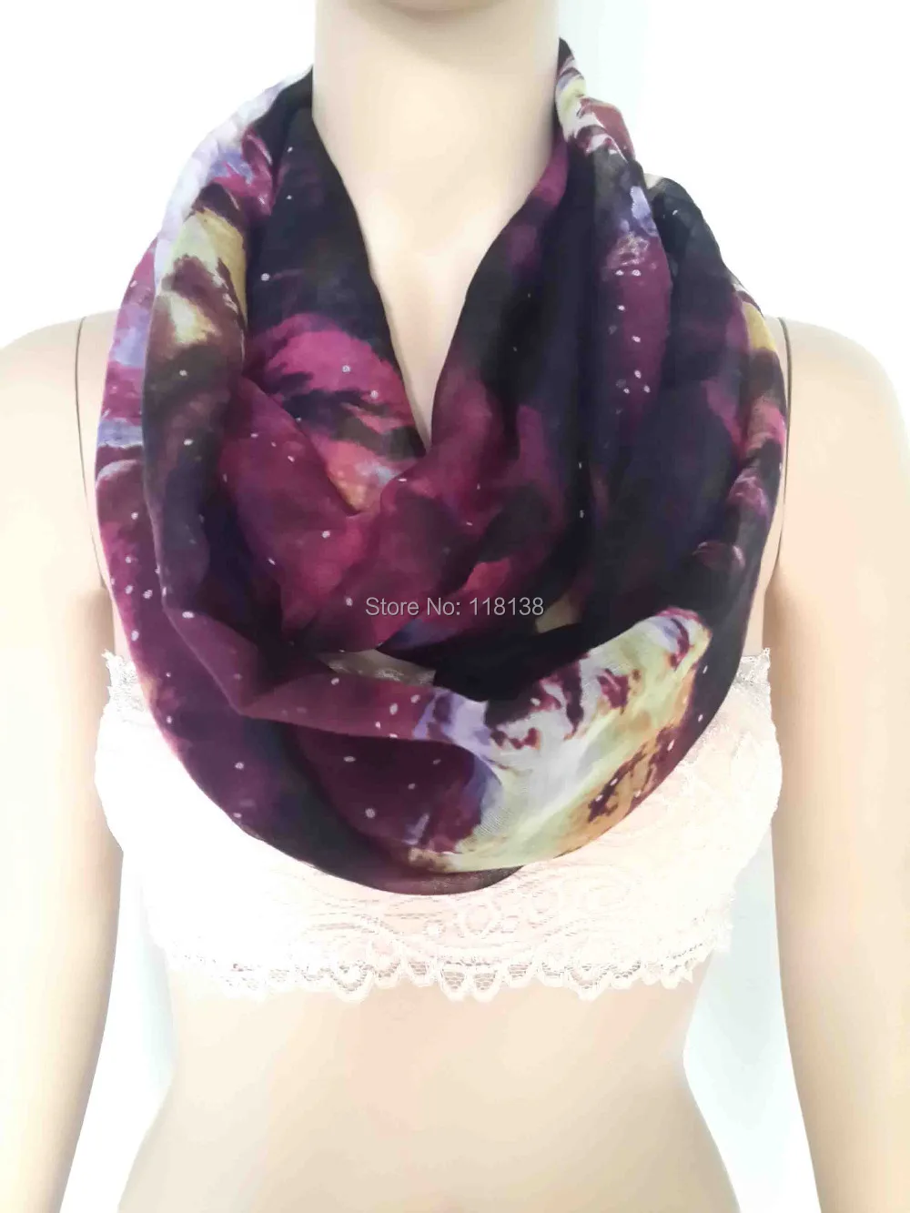 

Multi Color Galaxy Print Infinity Loop Scarf Women's Accessories Gift for Her, Free Shipping
