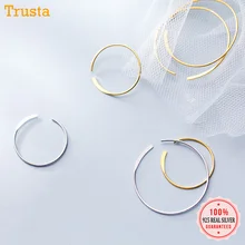 Trusta 100% 925 Sterling Silber Hoop Ohrring Ohr Manschette Clip Auf S925 Ohrringe Geschenk Für Frauen Mädchen Teen Edlen Schmuck DS1467(China)