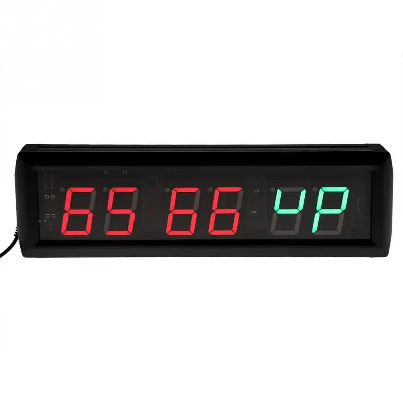 US $74.27 220v 18 Programmable Led Interval Timer Digital Clock Big Stopwatch Home Gym Fitness Clock Desk Decor Eu Plug