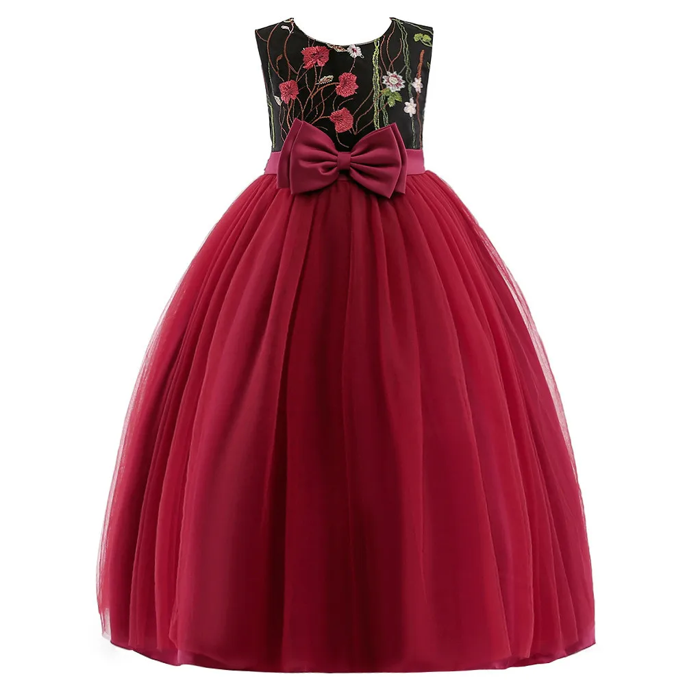 

Hot Girls Dress Cute Lace Ball Gown Party Princess Dress Solid Ankle-Length Ankle-Length Dress for Girls Europe Costume Kids