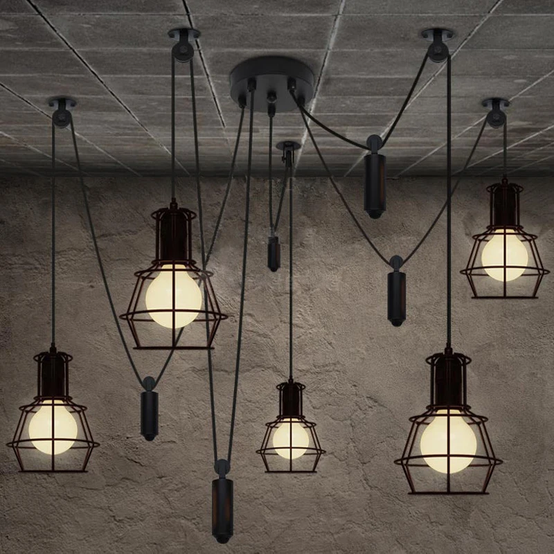 Vintage Nordic Loft Edison Bulb Chandelier Retro Vintage Nordic Loft Edison Bulb Chandelier Retro Ceiling Spider Pendants Antique Adjule E27 Indoor Art Lights In Pendant From
