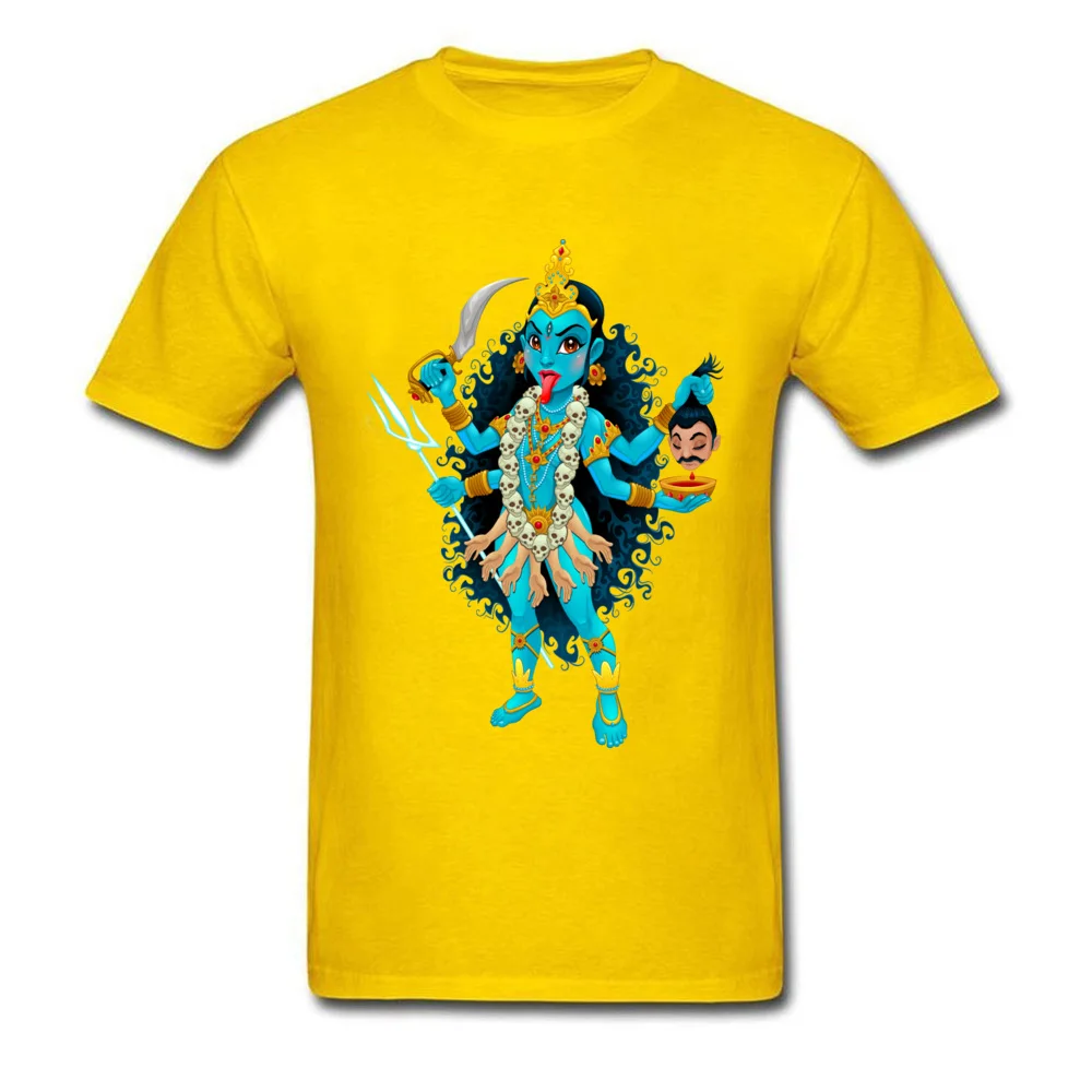 Crazy T Shirts Prevalent Crew Neck Kali goddess 100% Cotton Fabric Male T Shirt Customized Short Sleeve Tops Shirt Kali goddess yellow