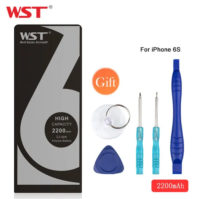 WST аккумулятор для Apple iPhone 6S высокой емкости 2200mAh сменные батареи для iPhone6S с бесплатными инструментами стикер