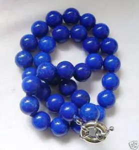 

Hot sell Noble- FREE SHIPPING> 10mm Blue lapis lazuli bead Necklace 17.5"