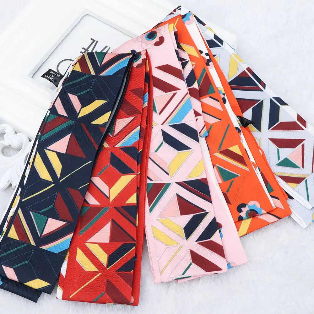 

1pc Fashion Sweet Colorful Multi-functional Floral Printed Square Scarf Bag Strap Women Elegant Chiffon Scarf Wrap