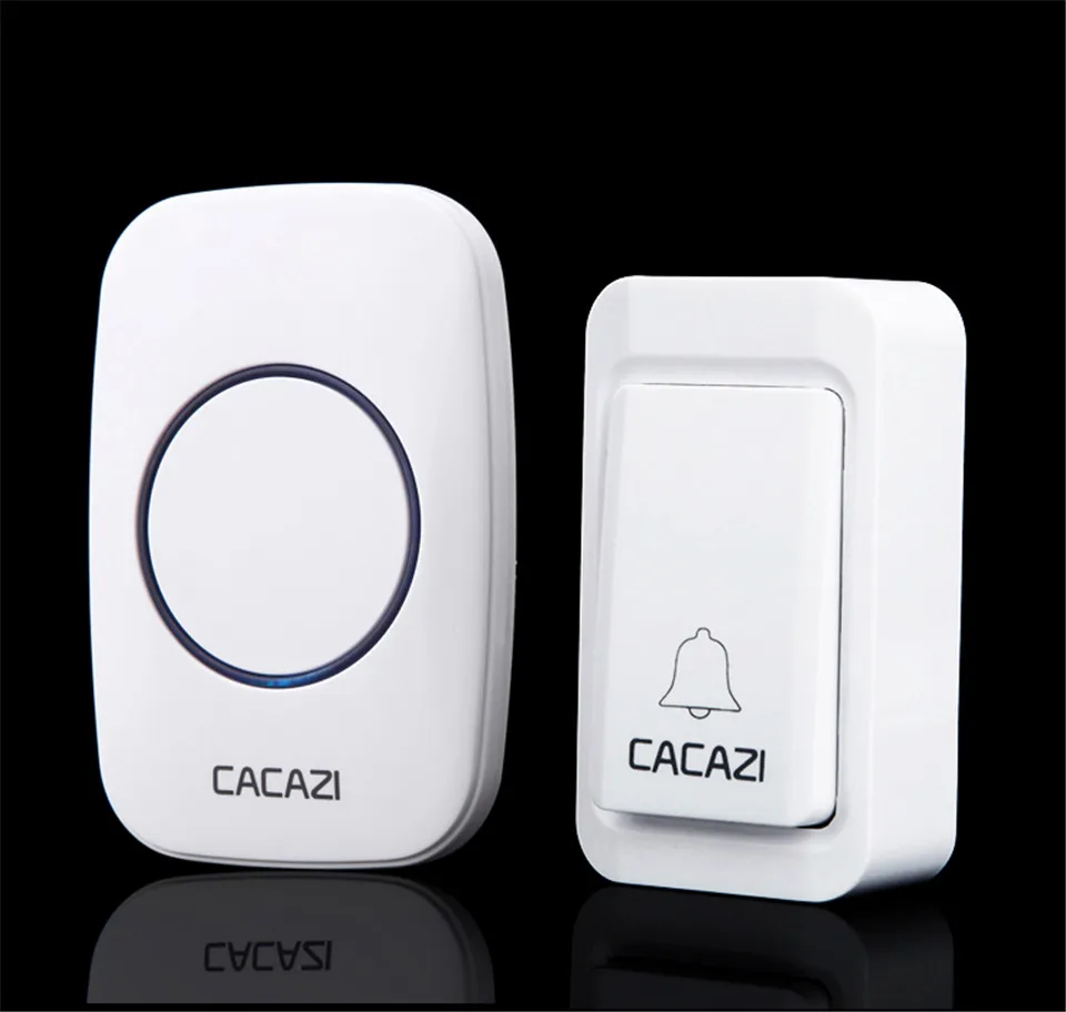 Cacazi, беспроводной дверной звонок с автономным питанием без батареек Водонепроницаемая Кнопка 120 м Пульт дистанционного управления