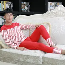 Seeinner зимние бесшовные эластичные мужские термобелье комплекты мужские брендовые подштанники Сгущает Теплый вязаный полосатый нижнее белье