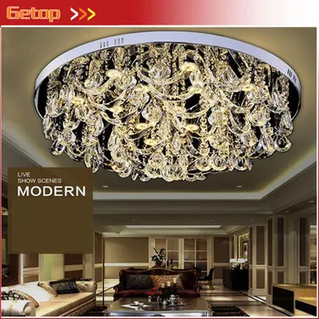 

Luxury K9 Crystal LED Ceiling Lamp Lustre Circular LED Chip Light Remote Control Double Color Livingroom Restaurant Lamp
